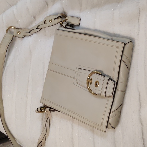Coach Handbags - Coach Cream Crossbody Bag with Gold-Tone Hardware